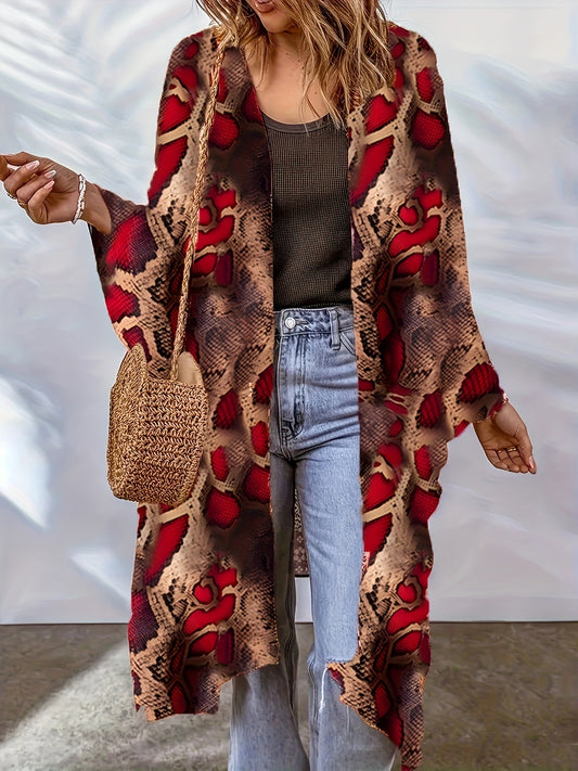 Southwestern-Pattern Cardigan – Women's Batwing Wrap, One Size – view 5