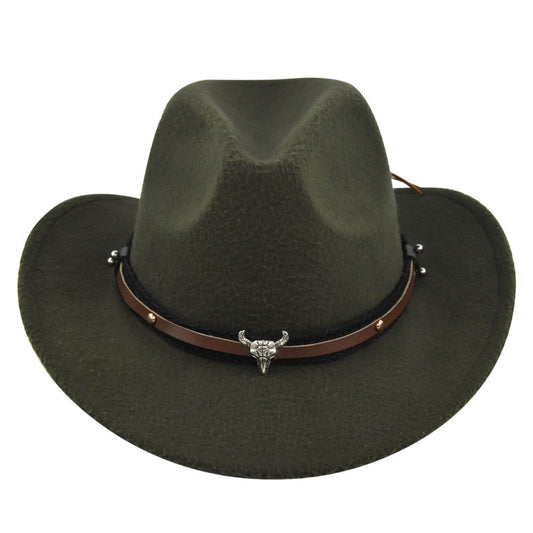 Western Cowboy Hat with Steer-Head Band – 12 Colors – view 2