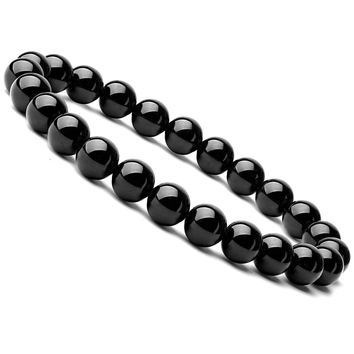 Black agate-look bead bracelet – detail view 3