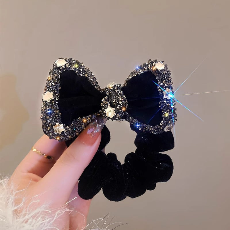 Velvet Sparkle Bow Scrunchie – view 6