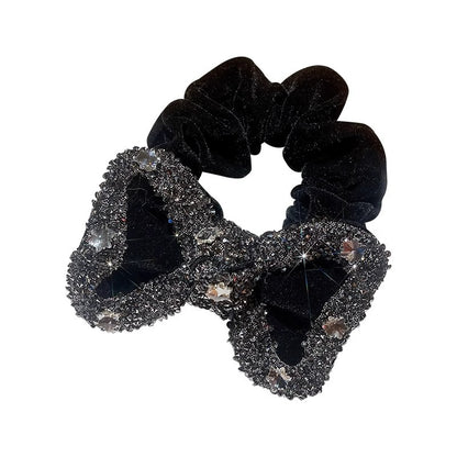 Velvet Sparkle Bow Scrunchie – view 2