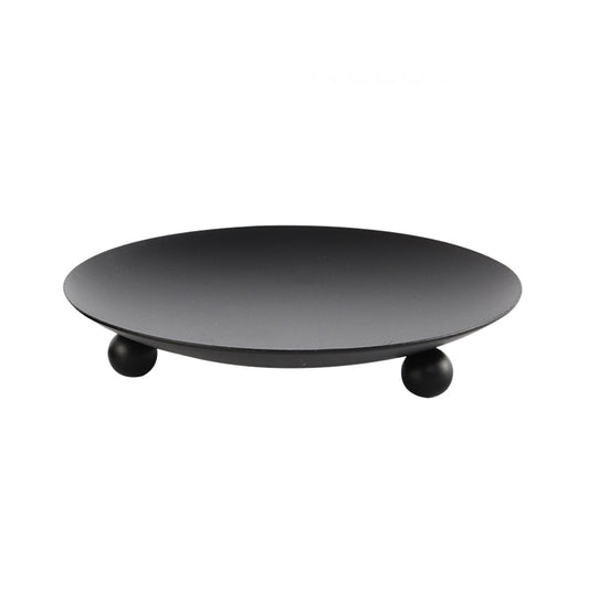 Iron Candle Plate with Ball Feet – 4.3 in