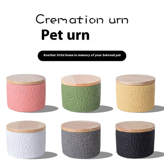 Pet cremation urn: Cylinder Cement Pet Cremation Urn – 150 ml