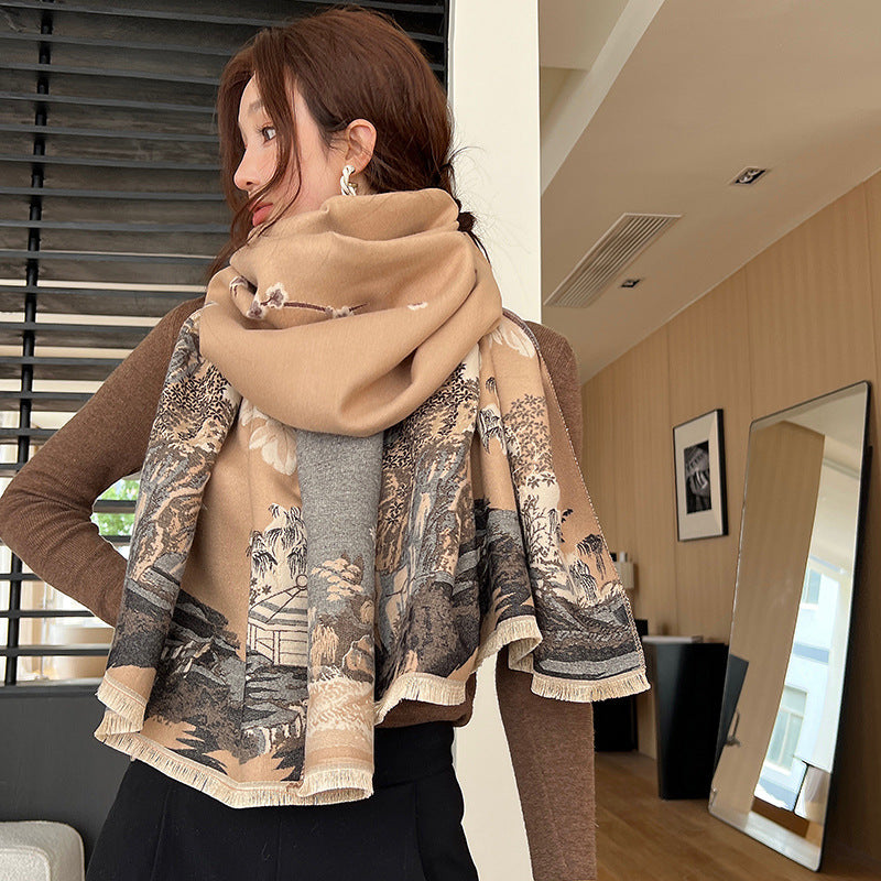 Vintage Oil-Painting Print Scarf – 26 × 75 in – view 7