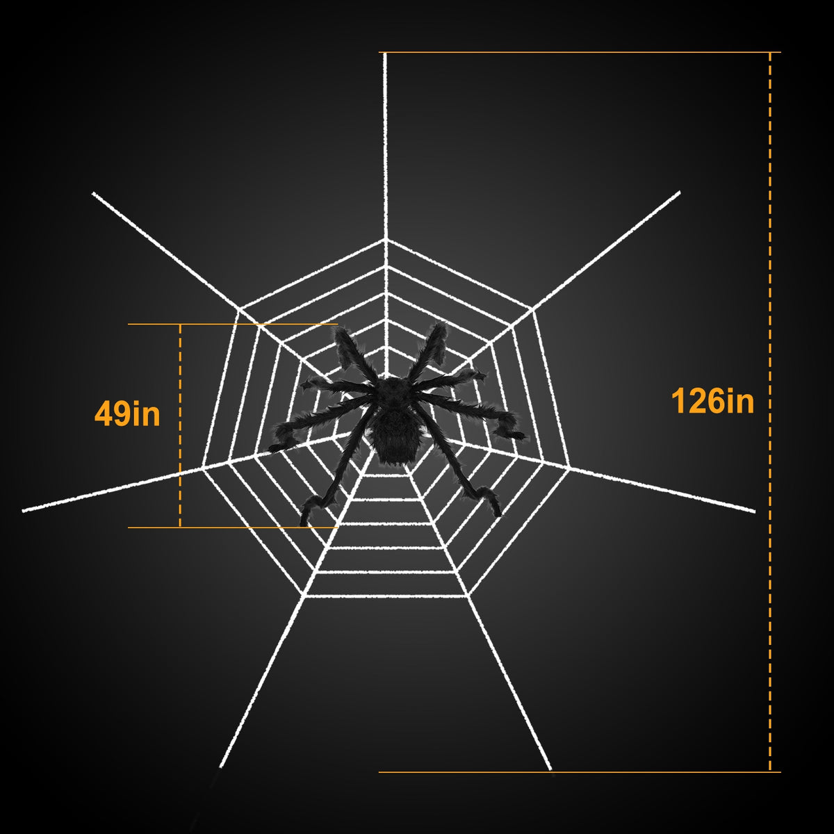 Halloween giant spider with web – detail view 2