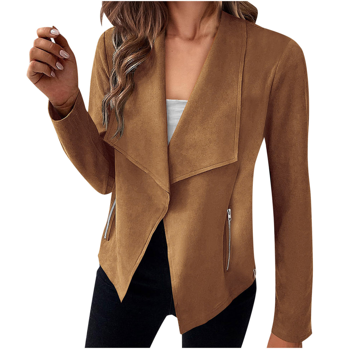 Faux Suede Jacket – Women's Classic Short, 10 Colors – view 9