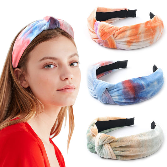 Tie-Dye Velvet Knotted Headband