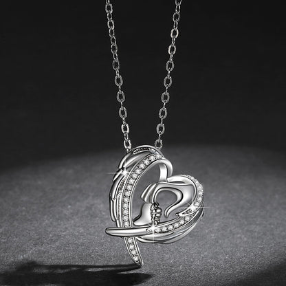 Holding Hands Heart Pendant – Mama Keepsake Necklace – view 5
