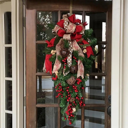 Christmas Teardrop Door Swag with Bow – view 7