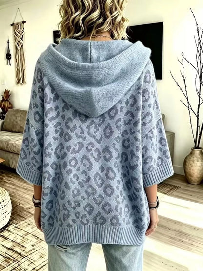Leopard Hooded Sweater – Drawstring — view 10