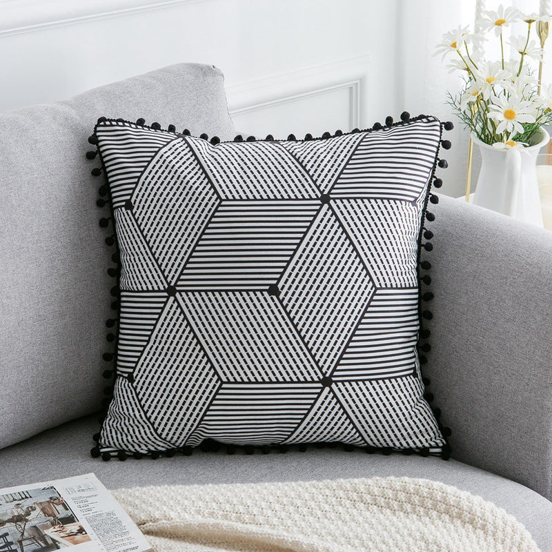 Boho Geometric Throw Pillow Cover with Tassels – view 6
