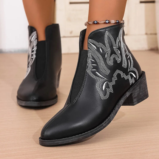 Western Embroidered Ankle Boots — view 2