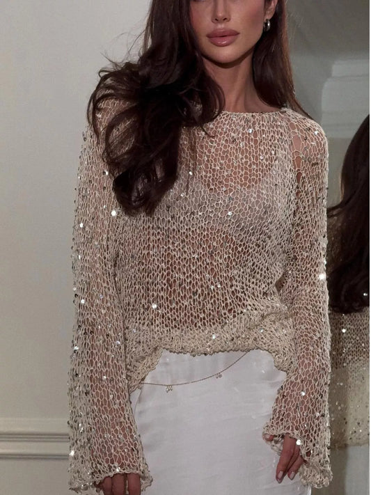 Sequin Knit Cover-Up – Long Sleeve