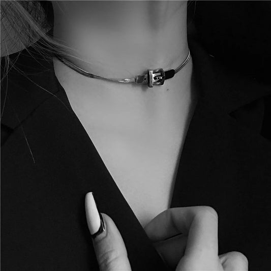 Buckle Choker Necklace — Silver-Plated — product photo 2 | Organic Truth