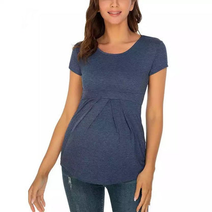 Pleated Empire Maternity Tee – Short-Sleeve Top – view 4