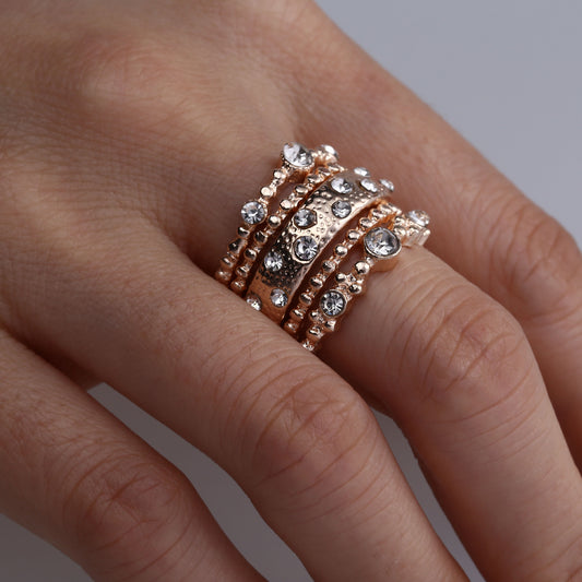 Stackable ring set: Stackable Ring Set of 5 – Rose Gold or Silver
