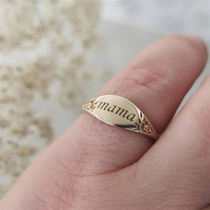 Engraved Mama Flower Ring – Mama Gift – view 8