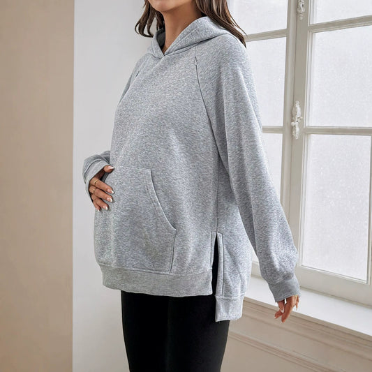 Fleece-Lined Nursing Hoodie – Side-Zip Access – view 2
