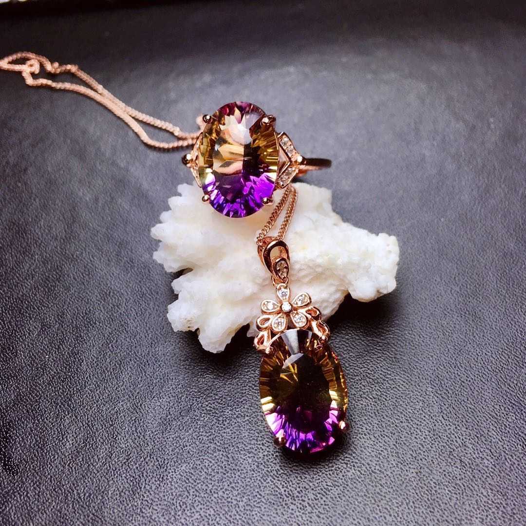 Purple Soft-Glow Ring & Pendant Set — product photo 3 | Organic Truth