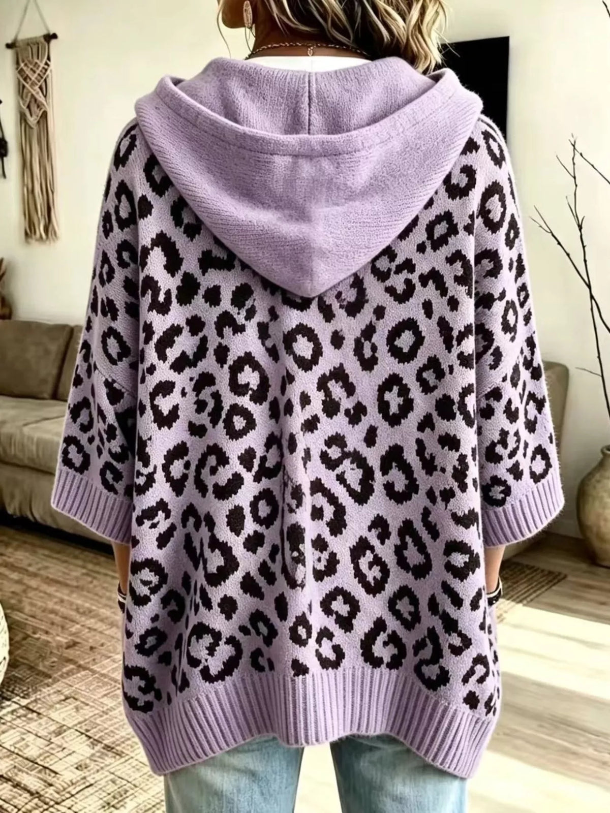 Leopard Hooded Sweater – Drawstring — view 18