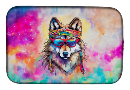 Hippie Animal Wolf Dish Drying Mat-0