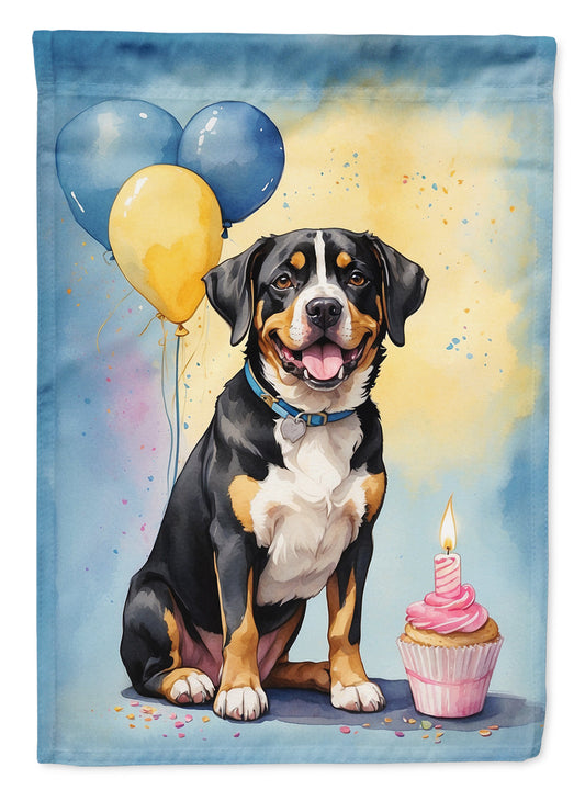 Entlebucher Mountain Dog Happy Birthday House Flag-0