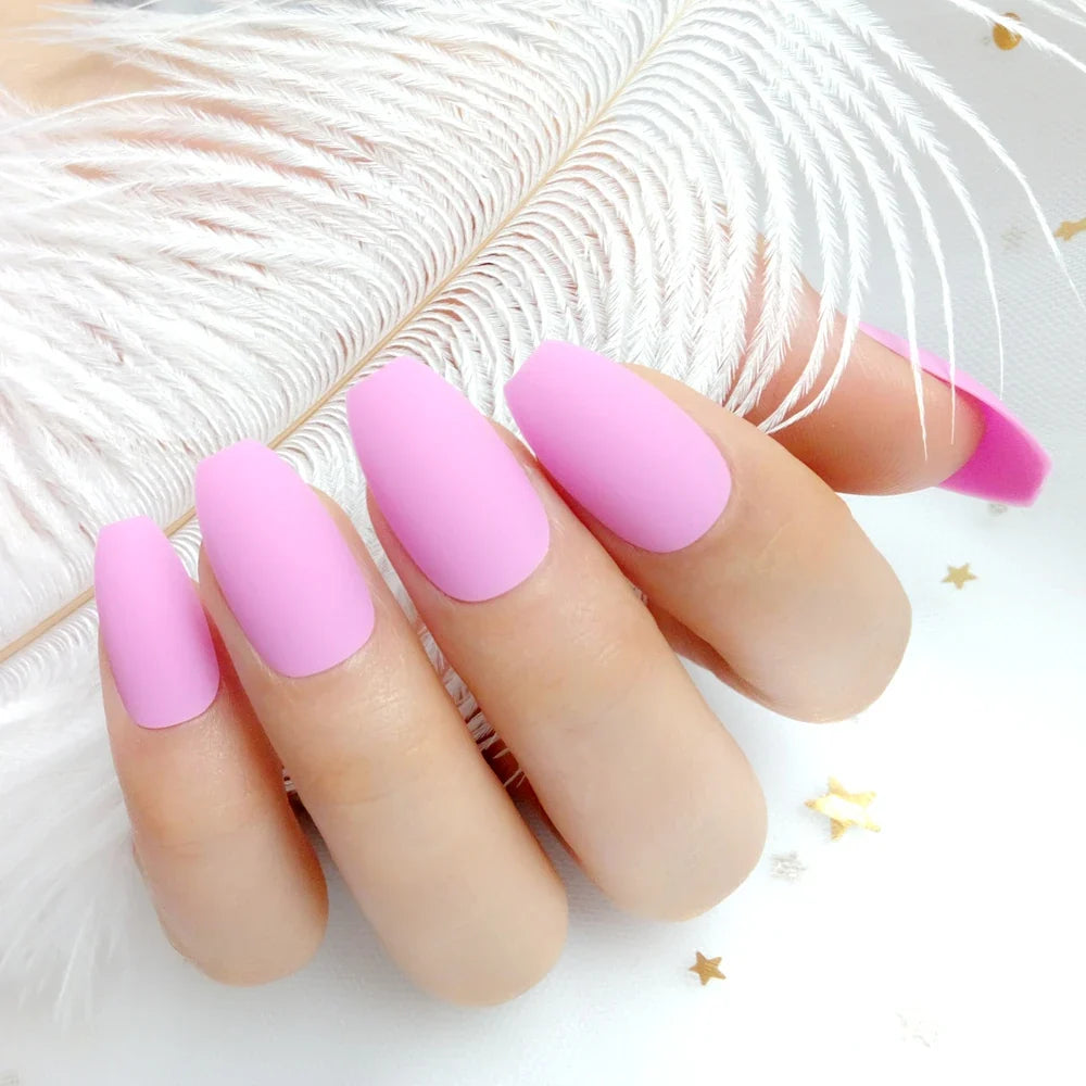 Matte Black Press On Fake Nails-10