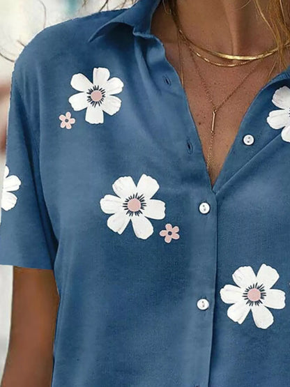 Floral Button-Down Casual Shirt – Plus Size — view 2