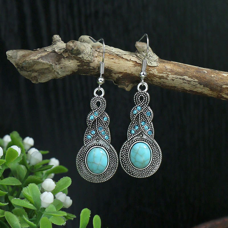 Silver-Tone Drop Earrings – Blue-Green Glow, 14 Styles – view 6