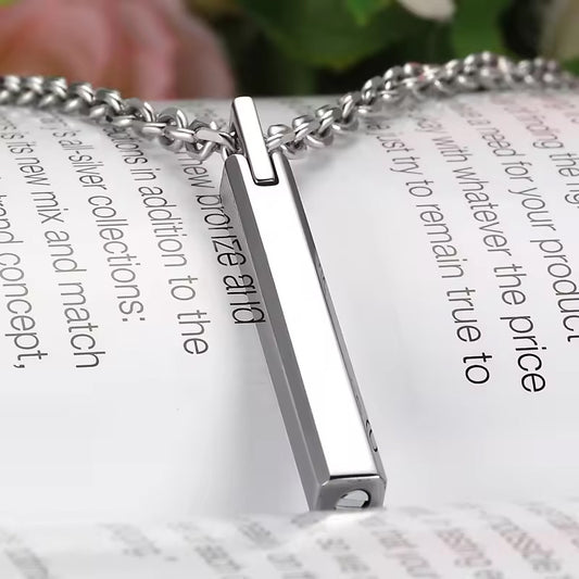 Square Bar Urn Necklace – Stainless Steel