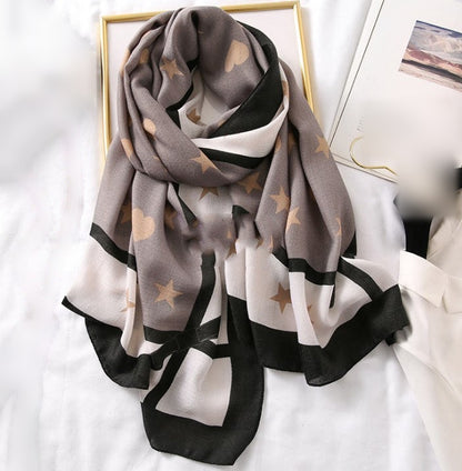 Animal-Print Border Scarf – 35 × 71 in – view 3