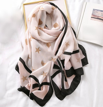 Animal-Print Border Scarf – 35 × 71 in – view 4