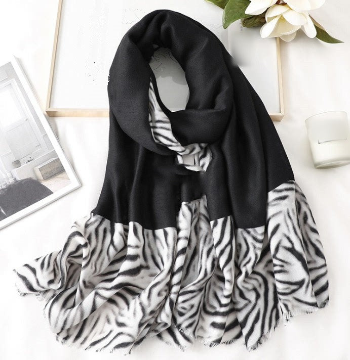 Animal-Print Border Scarf – 35 × 71 in – view 13
