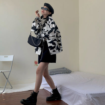 Cow Print Jacket – Women's Denim, Loose Fit – view 5