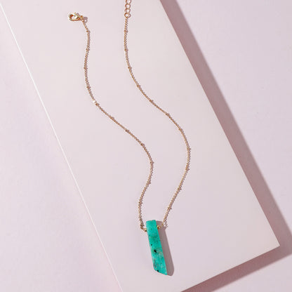 Purple Soft-Glow Pendant – Copper-Tone Chain — product photo 1 | Organic Truth