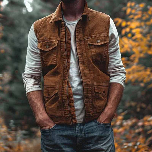 Men's Corduroy Rancher Vest – 4 Colors – view 2