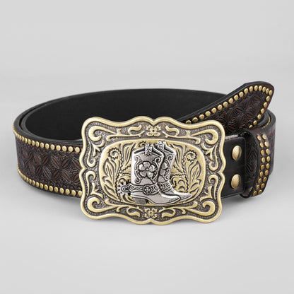 Longhorn Studded Western Belt – 4 Buckle Styles – view 2