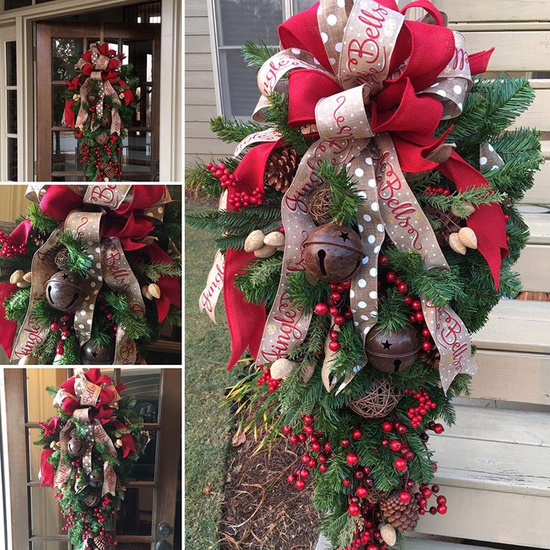 Christmas Teardrop Door Swag with Bow – view 6