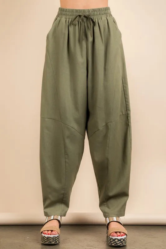 Solid Barrel Woven Pants — view 4