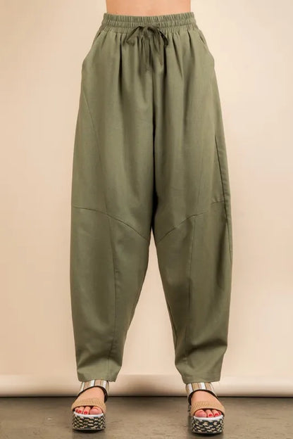 Solid Barrel Woven Pants — view 4