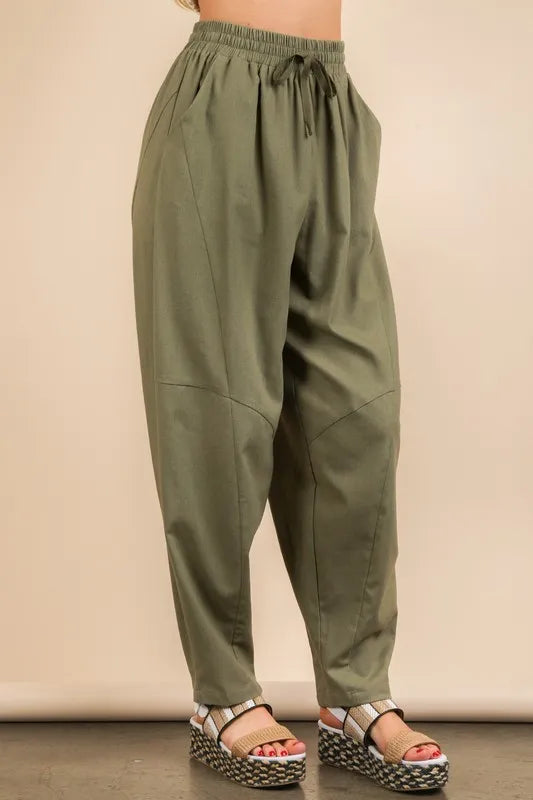 Solid Barrel Woven Pants — view 6