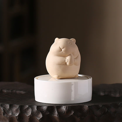 Small Pet Urn for Ashes – Ceramic Hamster – view 3