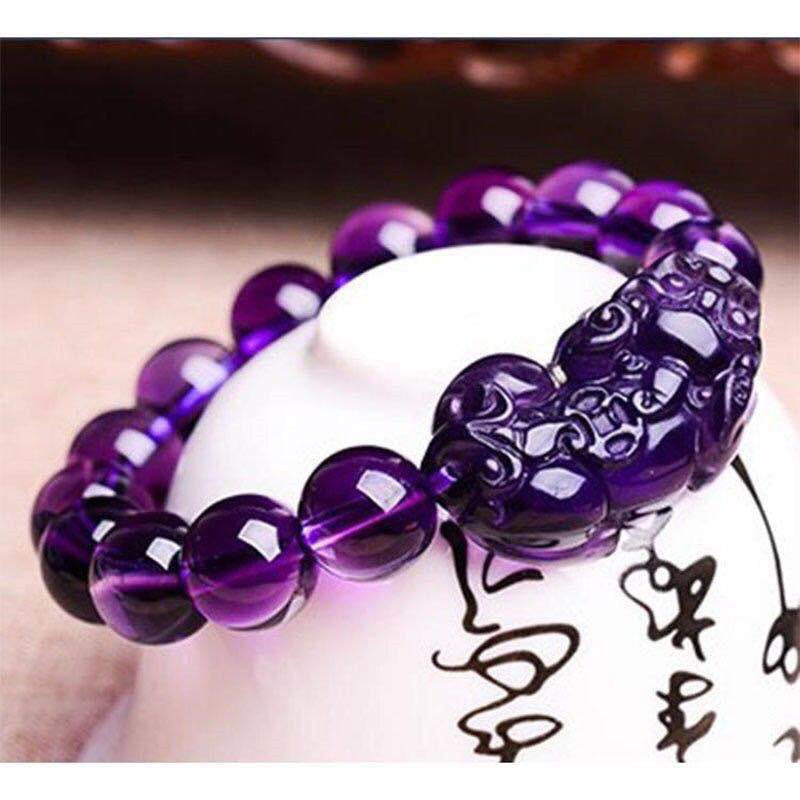 Violet Glass Pixiu Bead Bracelet – Festival Stack — product photo 1 | Organic Truth