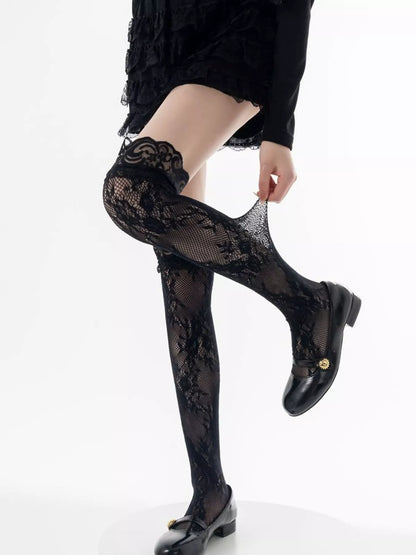 Lace Thigh-High Stockings – Black — view 5