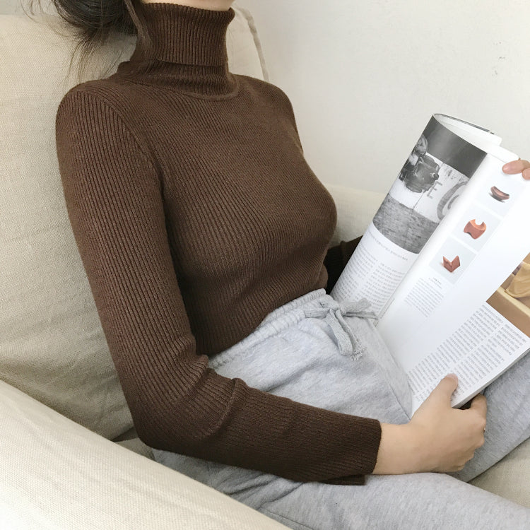 Maternity Turtleneck Sweater – Rib Knit, Free Size – view 2