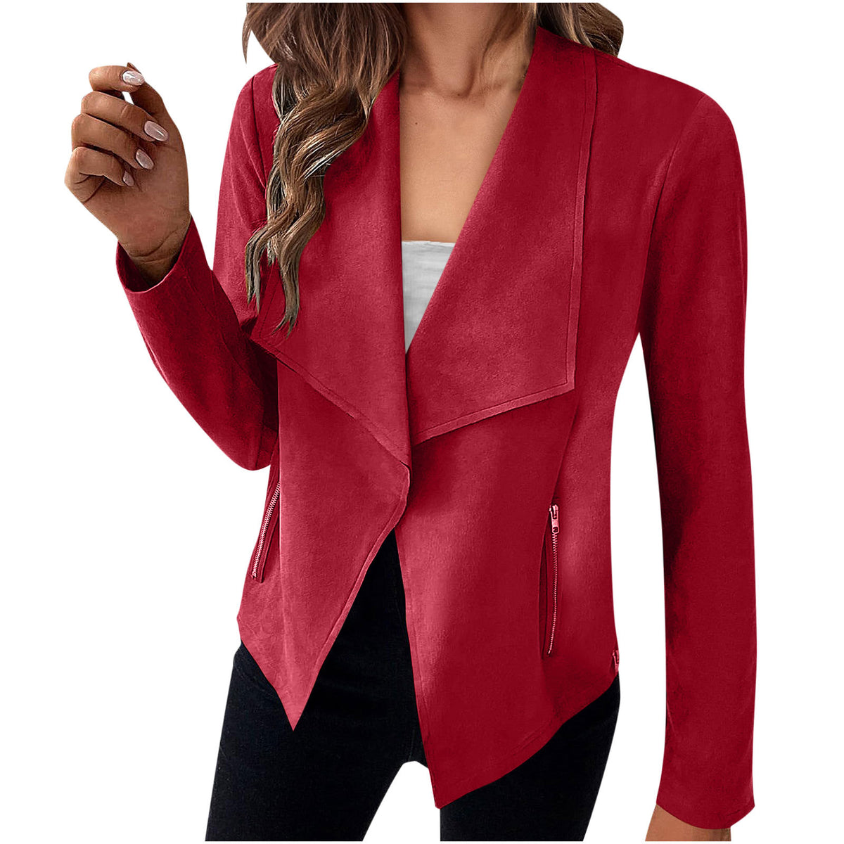 Faux Suede Jacket – Women's Classic Short, 10 Colors – view 11