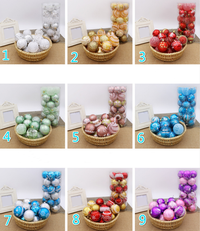 Painted Christmas Ball Ornaments – Set of 24 – view 3