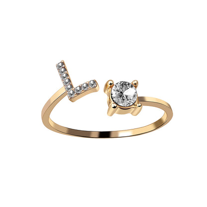 Adjustable initial ring – Gold / L