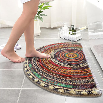 Boho Half-Round Door Mat – Mandala Semicircle Rug – view 2