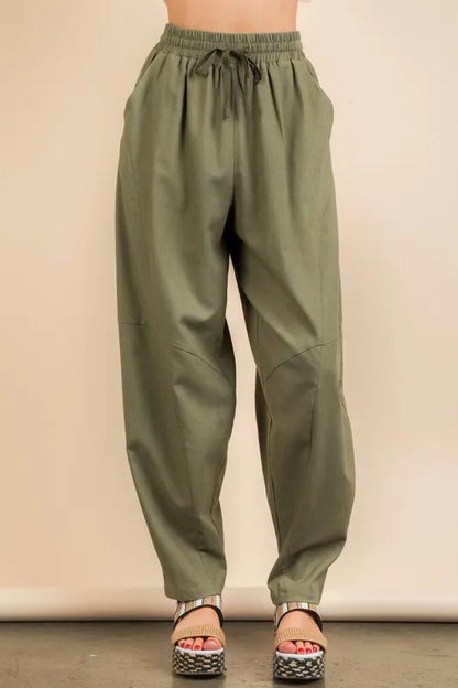 Solid Barrel Woven Pants — view 5